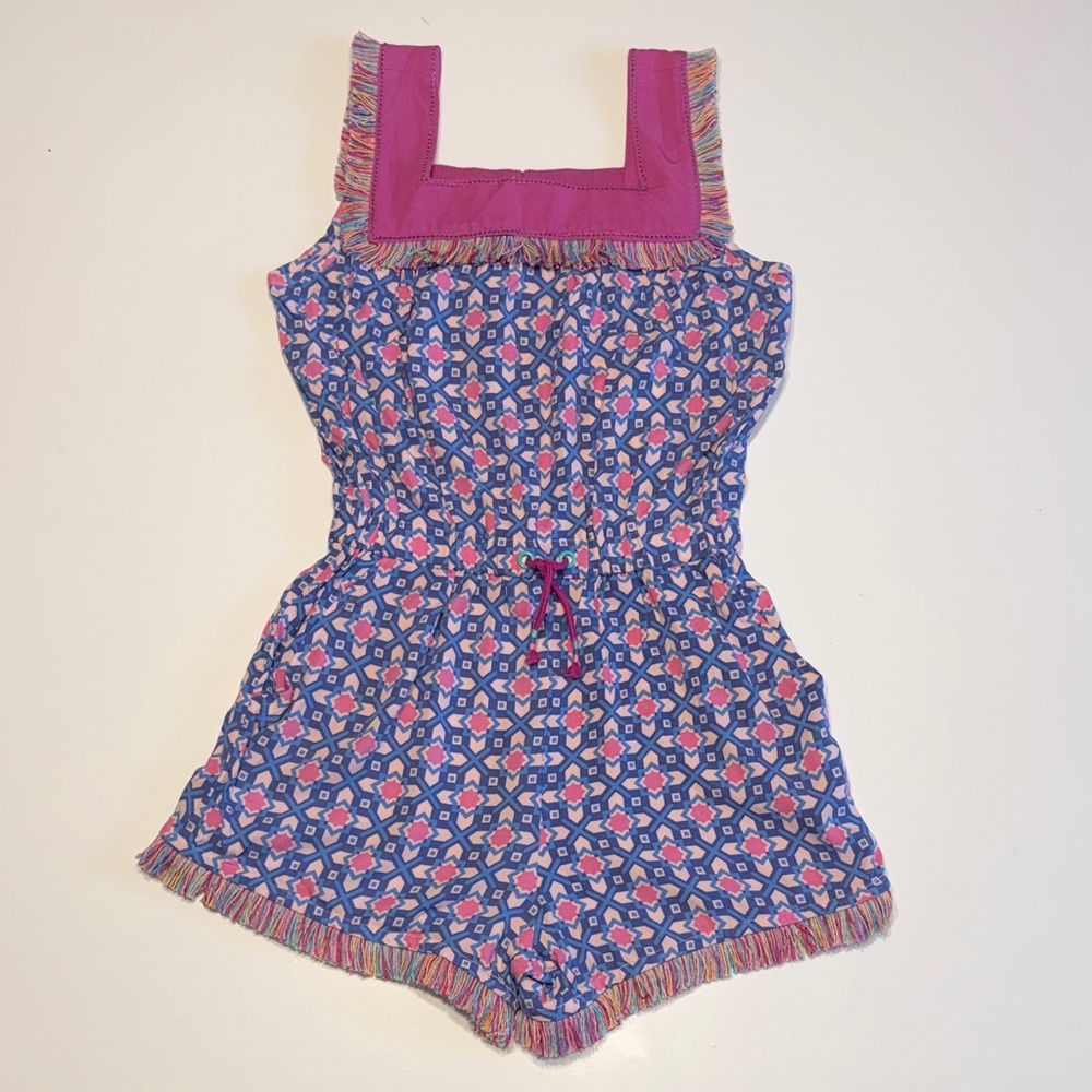 Matilda Jane Rainbow Feinger Pink and Blue Romper Size 10 NWT